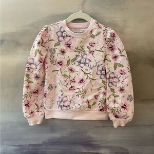 Cupcakes & Cashmere Girls Pink Floral Crewneck Sweatshirt